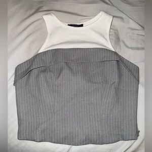 FOREVER 21 Tank white & Grey Top